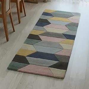 Funk Honeycomb Runner Pastel Rug 140x200cm for the Living Room