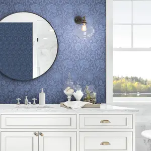 Galerie Arts and Crafts Blue Patterned Wallpaper