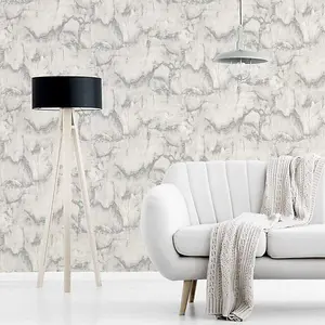 Crown Aura Marble Wallpaper Grey / Silver M1584