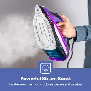 Geepas 3000W Steam Iron  2 in 1 Dry & Wet Steam Iron  Adjustable Temperature Control, Ceramic Soleplate