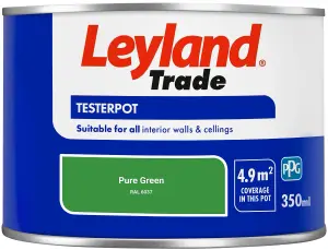 Leyland Trade Vinyl Matt Walls & Ceilings Emulsion Paint Pure Green (RAL 6037) 350ml Tester