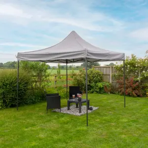 Silver Lined Pop Up 2.5x2.5m Gazebo Light Grey