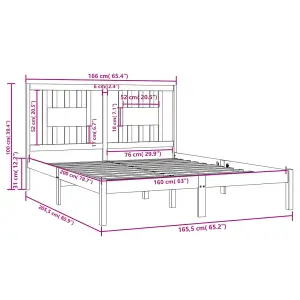 Berkfield Bed Frame White Solid Wood Pine 160x200 cm