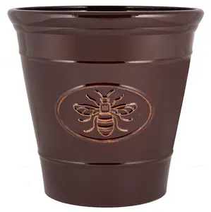 Bee Planter Round 30cm Dark Brown