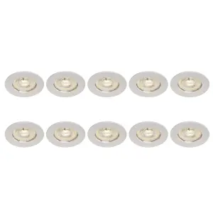 White Non-adjustable LED Neutral white Downlight 3.1W IP20, Pack of 10