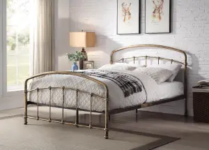 Mostyn Double 4ft 6 Antique Bronze Metal Bed Frame