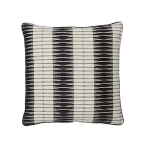 Delhi Black & white Patterned Indoor Cushion (L)50cm x (W)50cm