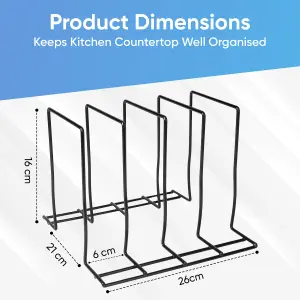 ASAB Metal Kitchen Organiser Chopping Board Rack - BLACK