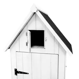 Wooden Garden Storage Shed - White