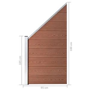 Fence Panel WPC 95x(105-180) cm Brown