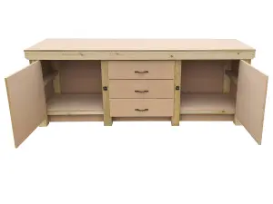 Wooden work bench with drawers and double lockable cupboard (V.8) (H-90cm, D-70cm, L-240cm)