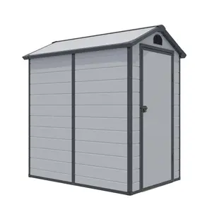 Rowlinson Airevale 4X6 Plastic Apex Shed Light Grey with Assembly