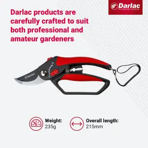 Darlac Adjustable Bypass Secateurs, Garden Pruner, DP334