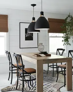 1 Bulb Ceiling Pendant Light Fitting Matte Black LED 8W Bulb