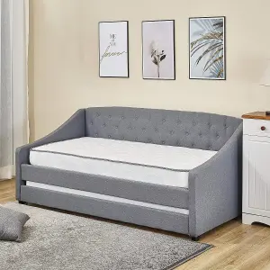 Fabric daybed underbed trundle living room bedroom sofa bed with 2 mattresses