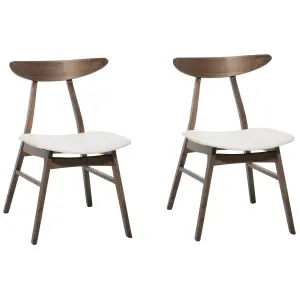 Set of 2 Dining Chairs LYNN Rubberwood White