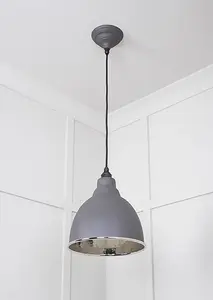 Hammered Nickel Brindley Pendant in Bluff