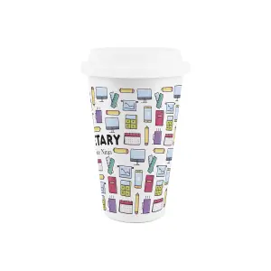 Secretary Ceramic Travel Mug - Novelty Adminstration PA Job Gifts - Double-Walled Insulated Hot/Cold Drinks Cup Present