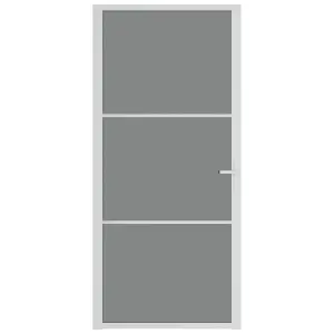 Berkfield Interior Door 93x201.5 cm White ESG Glass and Aluminium