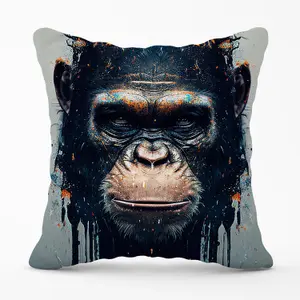 Gorilla Face Splashart Outdoor Cushion 45cm x 45cm