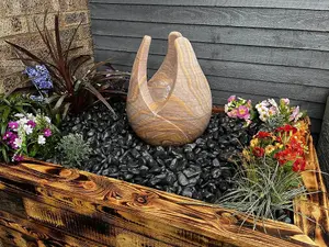 Sandstone Tulip 50cm Natural Stone Solar Water Feature