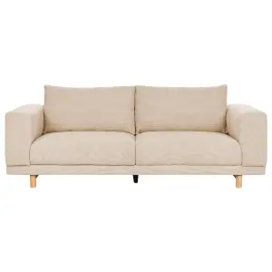 3 Seater Jumbo Cord Sofa Beige NIVALA