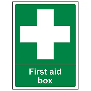 FIRST AID BOX Safety Sign - 1mm Rigid Plastic - 150 X 200mm