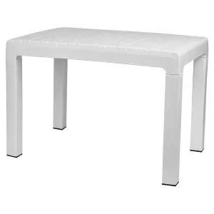 URBN GARDEN Height 42cm White Outdoor Plastic Lightweight Coffee Table Patio Balcony Garden Furniture