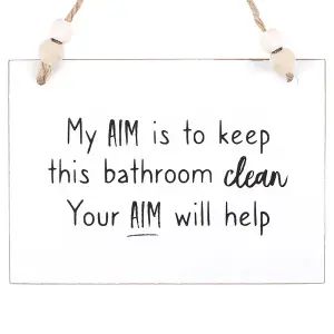 Something Different Your Aim Hanging Sign White/Black/Brown (One Size)