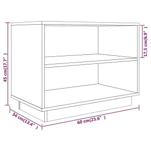 Berkfield Shoe Cabinet 60x34x45 cm Solid Wood Pine