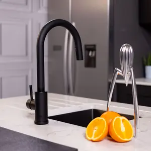 Flode Dolja Kitchen Sink Mixer with Concealed Pull Out Hose and Spray Head Matt Black