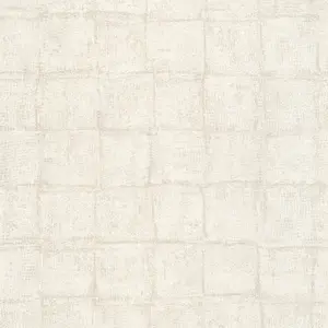 Galerie Eden Collection Cream Textured Tile Effect Wallpaper Roll