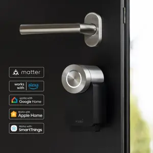 Nuki Smart Lock Pro 4th Generation for Euro Cylinder Profile Keyless Smart Door Lock - Black