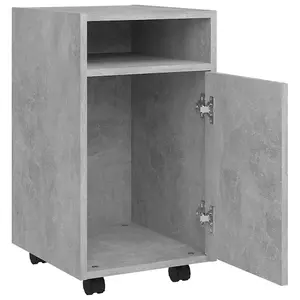 Berkfield Side Cabinet with Wheels Concrete Grey 33x38x60 cm Engineered Wood