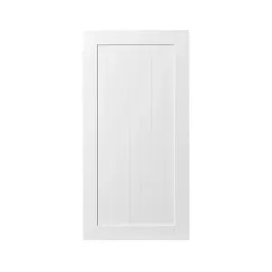 GoodHome Alpinia Tongue & groove Matt white Shaker Tall larder Cabinet door (W)600mm (H)1181mm (T)18mm