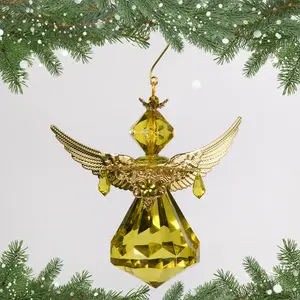 Acrylic Diamond Angel Hanging Figurine Ornament Green/Gold