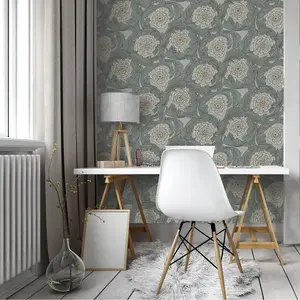 Galerie Blomstermala Grey Big Bloom Smooth Wallpaper