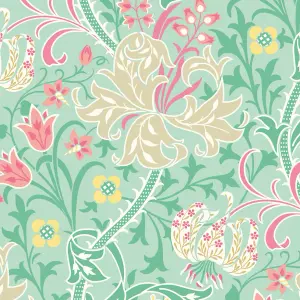 Hoopla Walls Lily Ogee Mint Green Smooth Matt Wallpaper