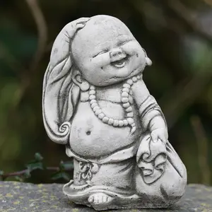 Wandering Monk Stone Statue Buddha Oriental Garden Outdoor Decoration Ornament British Made Sculpture