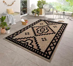 Abaseen 160x230 cm Diamond Black Harper Rug - Washable Rug - Modern Area Rugs for Home and Office