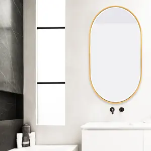 Chaya Metal Flat Wall Mirror SATIN BRASS/bevel edge / 152cm H x 56cm W