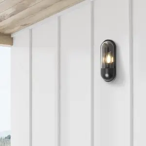 Lighting Collection Troon Capsule - Outdoor Wall Light Black