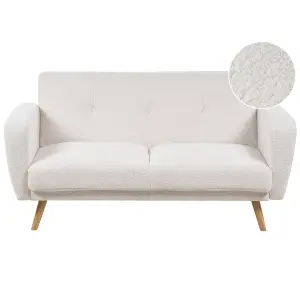 2 Seater Sofa FLORLI Off-White Boucle