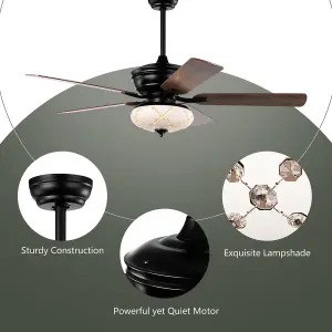 Costway Indoor Ceiling Fan w/ Light & Remote Control