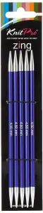 ZING DP 15X4.5 - Zing: Knitting Pins: Double-Ended: Set of Five: 15cm x 4.50mm - KnitPro