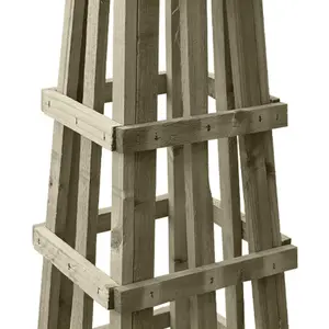 Large Wooden Garden Obelisk Pyramid Plant Support Climbing Frame Trellis (H.1828 x W.390 x L.350)