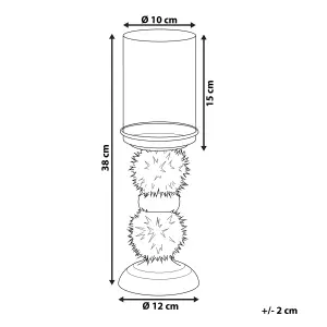 Candle Holder PADRE Glass Silver Grey