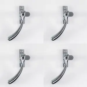 4 PACK - Bulb Ended Casement Window Fastener - 98mm Handle 45mm Centres Polished Brass