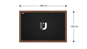 ALLboards Black magnetic chalkboard 200x120 cm wooden frame