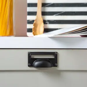 Hammer & Tongs - Filing Cabinet Cup Handle with Card Frame - W100mm x H50mm